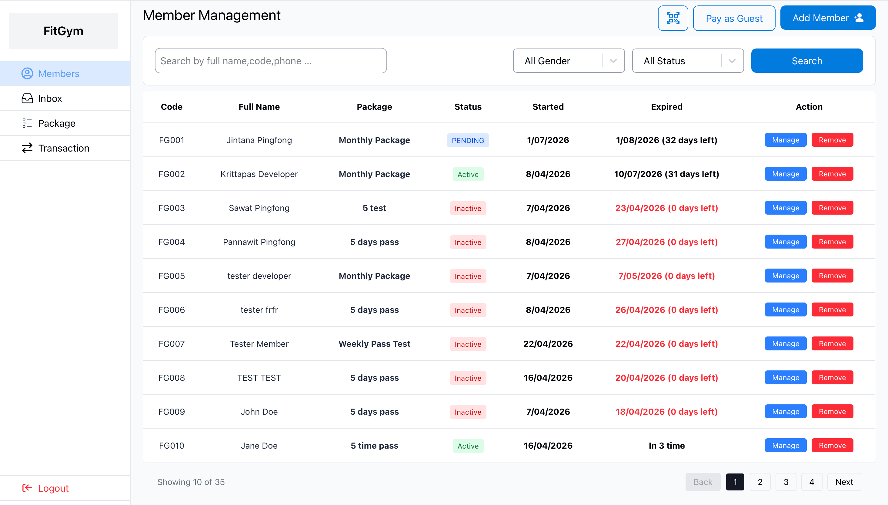 FitInt Gym management
